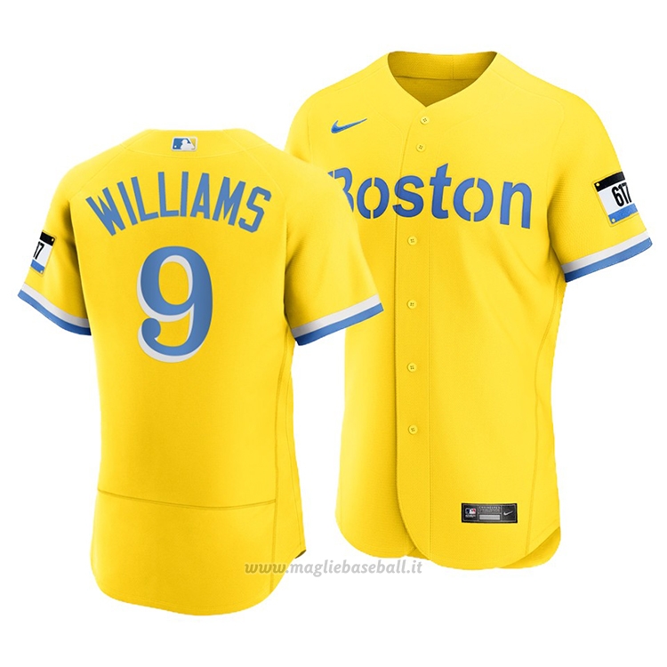 Maglia Baseball Uomo Boston Red Sox Ted Williams 2021 City Connect Autentico Or